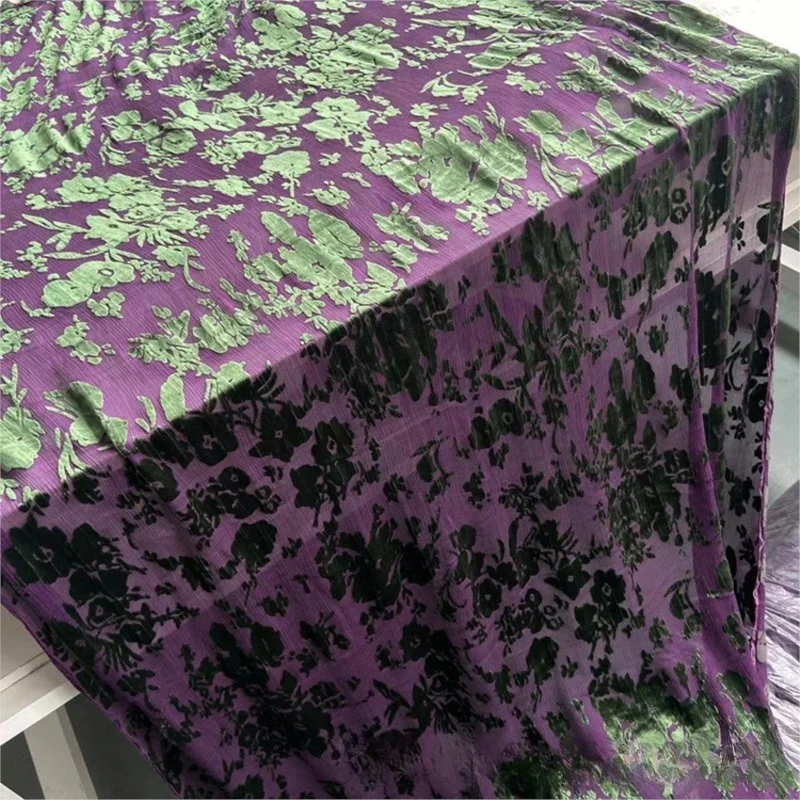 

Spring and Autumn silk smooth crepe velvet fabric breathable fashion dress