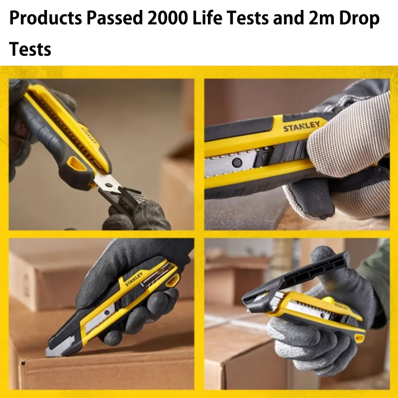 Stanley STHT10501 Construction Knife Multipurpose Utility Knife Slide Snap-off Blades 18mm with Blade Breaker Quick Replacement