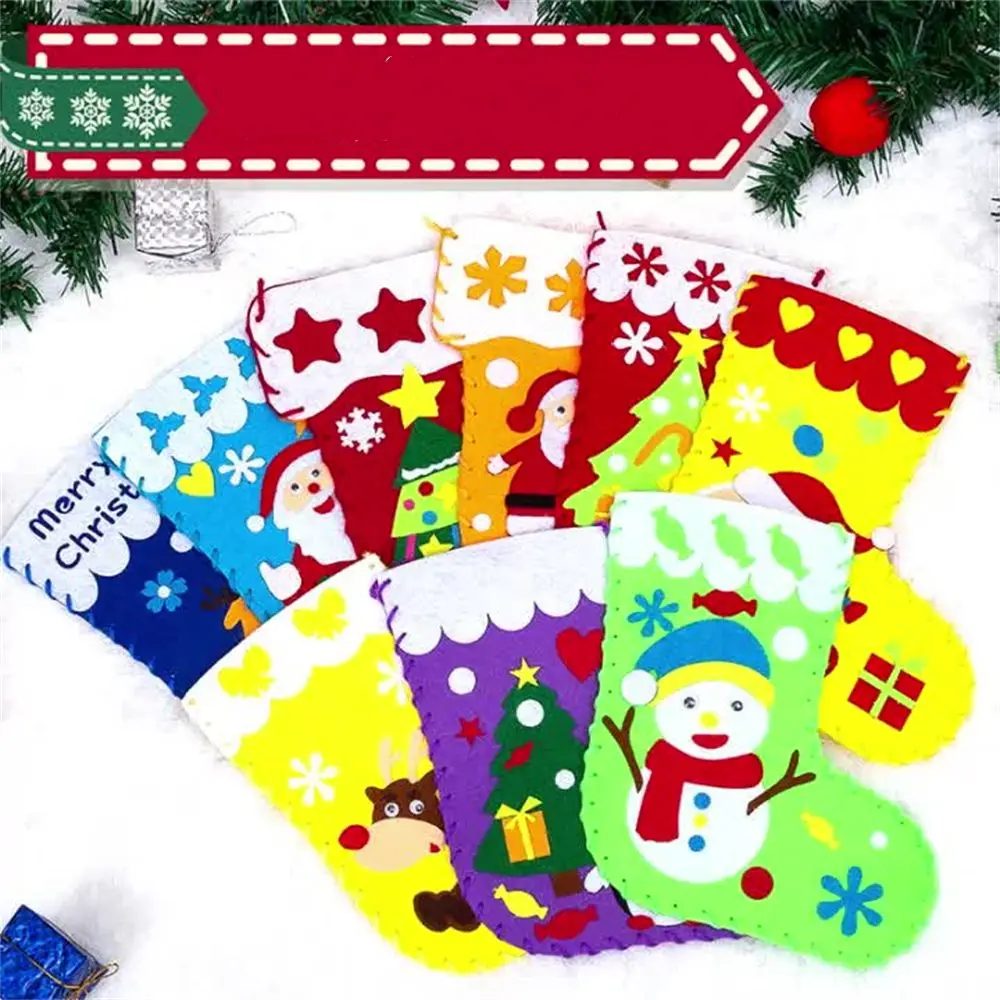 Present Children Art Children Craft Handcraft DIY EVA Christmas Socks Christmas Decoration Handmade