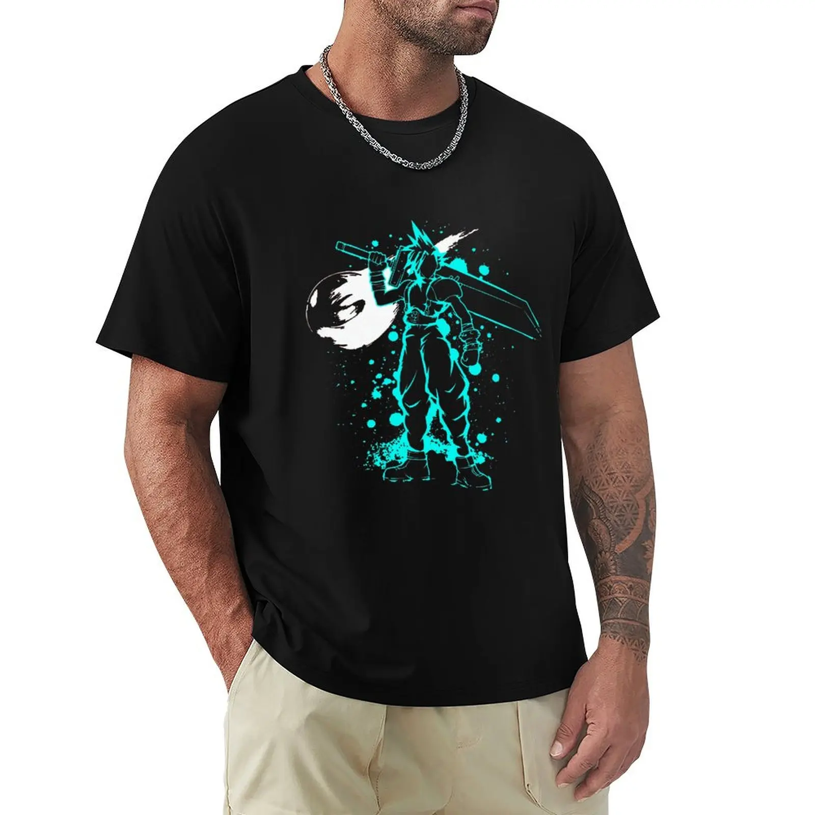 

Ff7 Cloud Strife Japan Style Final,Final, T-Shirt Work Utility Casual Tee Shirt