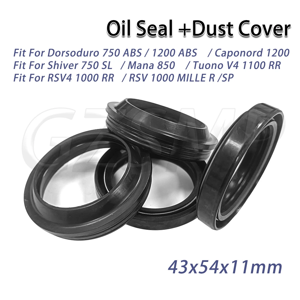 

Fit for Aprilia Dorsoduro 750 1200 Shiver 750 SL Mana 850 43x54x11 Motorcycle Front Fork Oil Seal Dust Seal