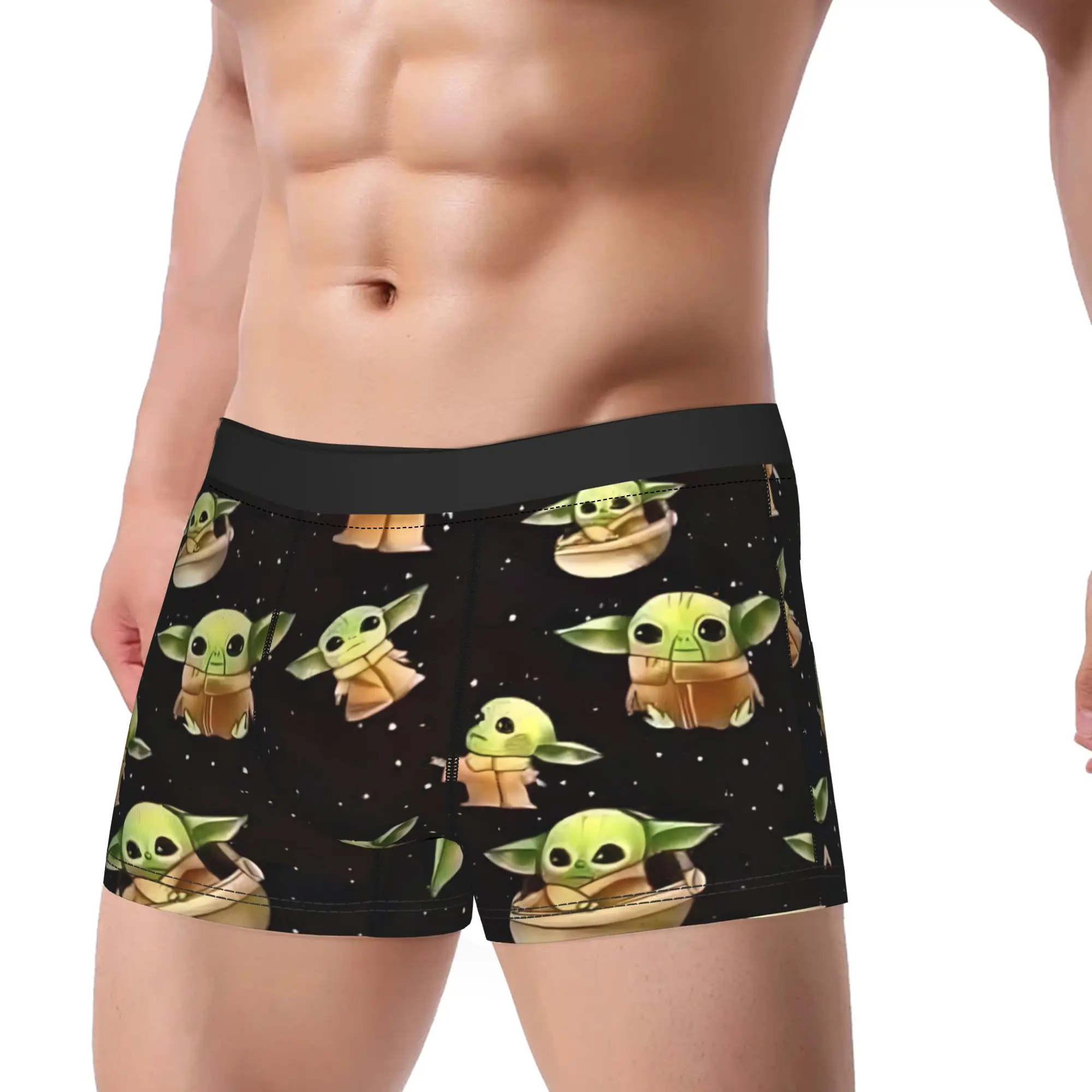 

Men's Grogu Baby Yoda Mandalorian Underwear StarWars Humor Boxer Briefs Shorts Panties Male Mid Waist Underpants M-XXL