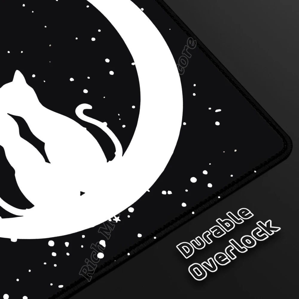 أسود أبيض القط ماوس الوسادة الصغيرة بساطتها مكتب الملحقات الكمبيوتر حصيرة مكتبية عدم الانزلاق المطاط الجدول الوسادة الرياضة الإلكترونية السجاد XS البساط #4