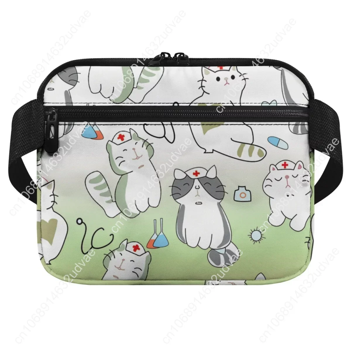 Kawaii Nurse Cat Designer Mesh Multi-Pocket Waist Bag Practical Hospital Work Portable Fanny Pack Organizer Pouch riñonera mujer