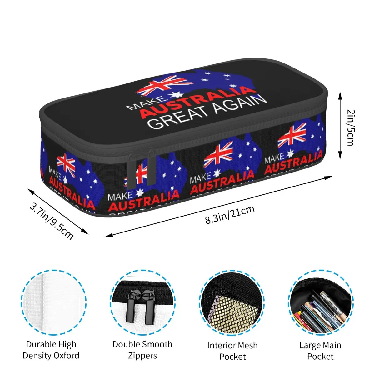Make Australia Great Again Pencil Case for Boy Girl Gifts Pen Box Pencil Bag Stationery Supplies Pen Holder Bag