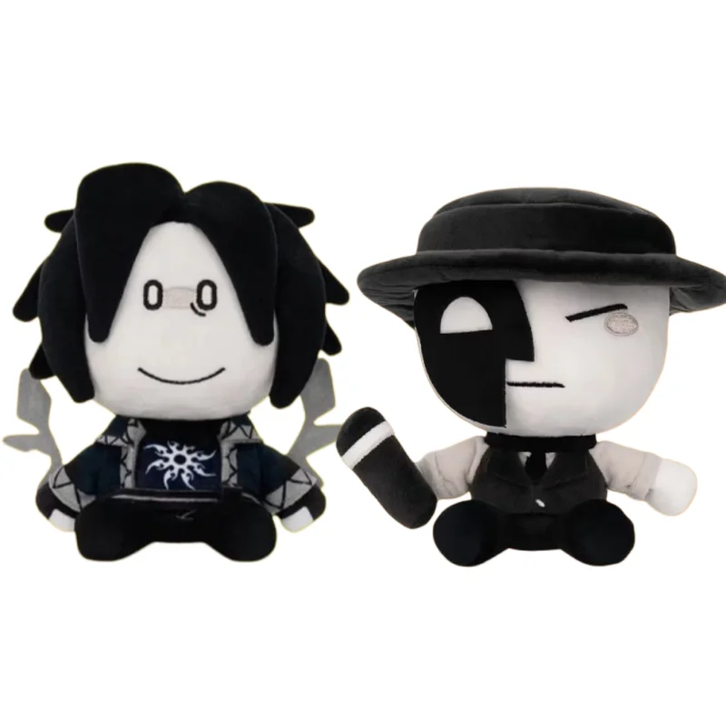 Two Time Plush Toy Soft Stuffed Character Creative Gift For Adult Collectors Black Hat Microphone Design Plush Doll Home Decor
