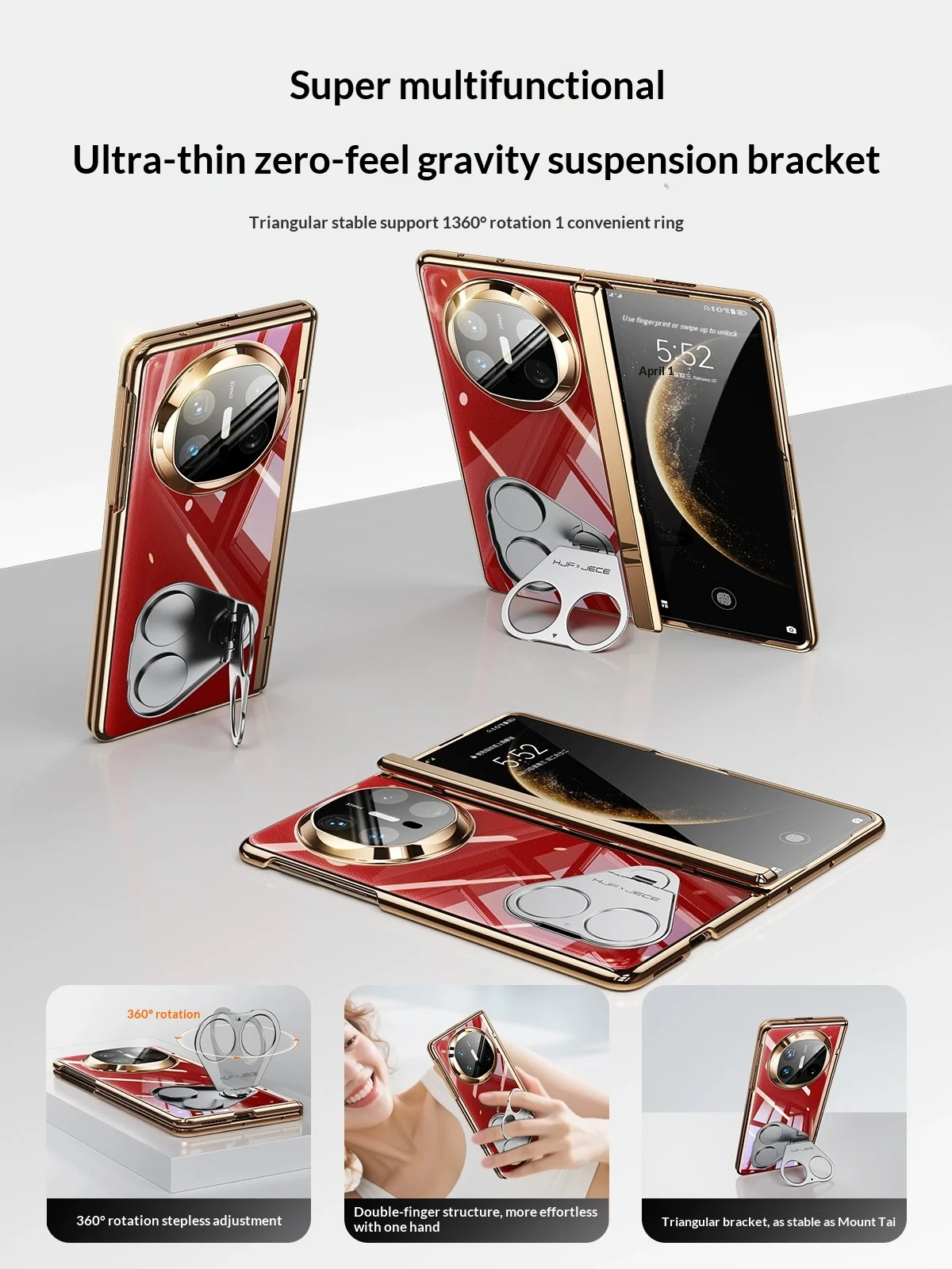 

[Authentic Privacy Protection] for Huawei Mate X7 Case Genuine Leather with Stand Central Axis Case Film Integrated for Mate X6