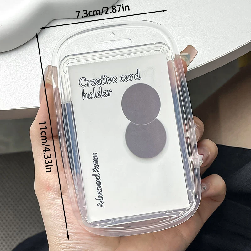 Transparent Ins Photo Card Holder Design Idol Photo Sleeve Anti Lost Balloon Dog Keychain Photocards Protector Case Student Card