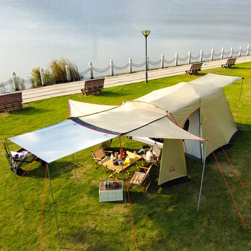 

One Bedroom and One Living Room Tent Outdoor Camping Thickened Rainproof Quick-opening Automatic Tent Multi-person Tunnel Tent