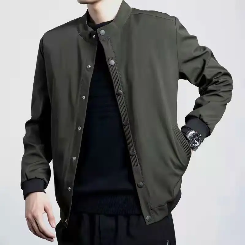 

Men Bomber Jacket Spring Autumn Windbreaker Plus Size Military Single Breasted Long Sleeve Coat Men Clothing High Quality Coat