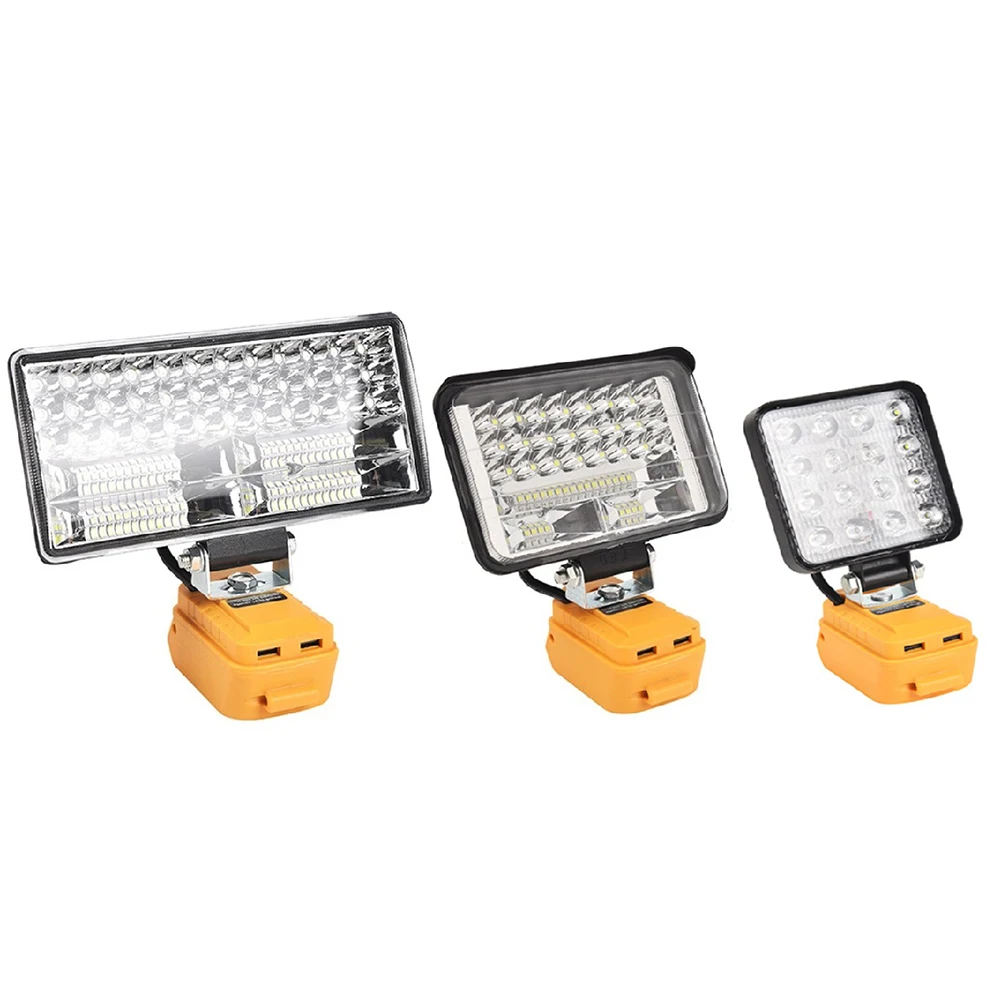 Lampe de travail LED portable avec ports de charge USB pour touristes, 20V Max Lithium Ion, 24.com pour l'éclairage