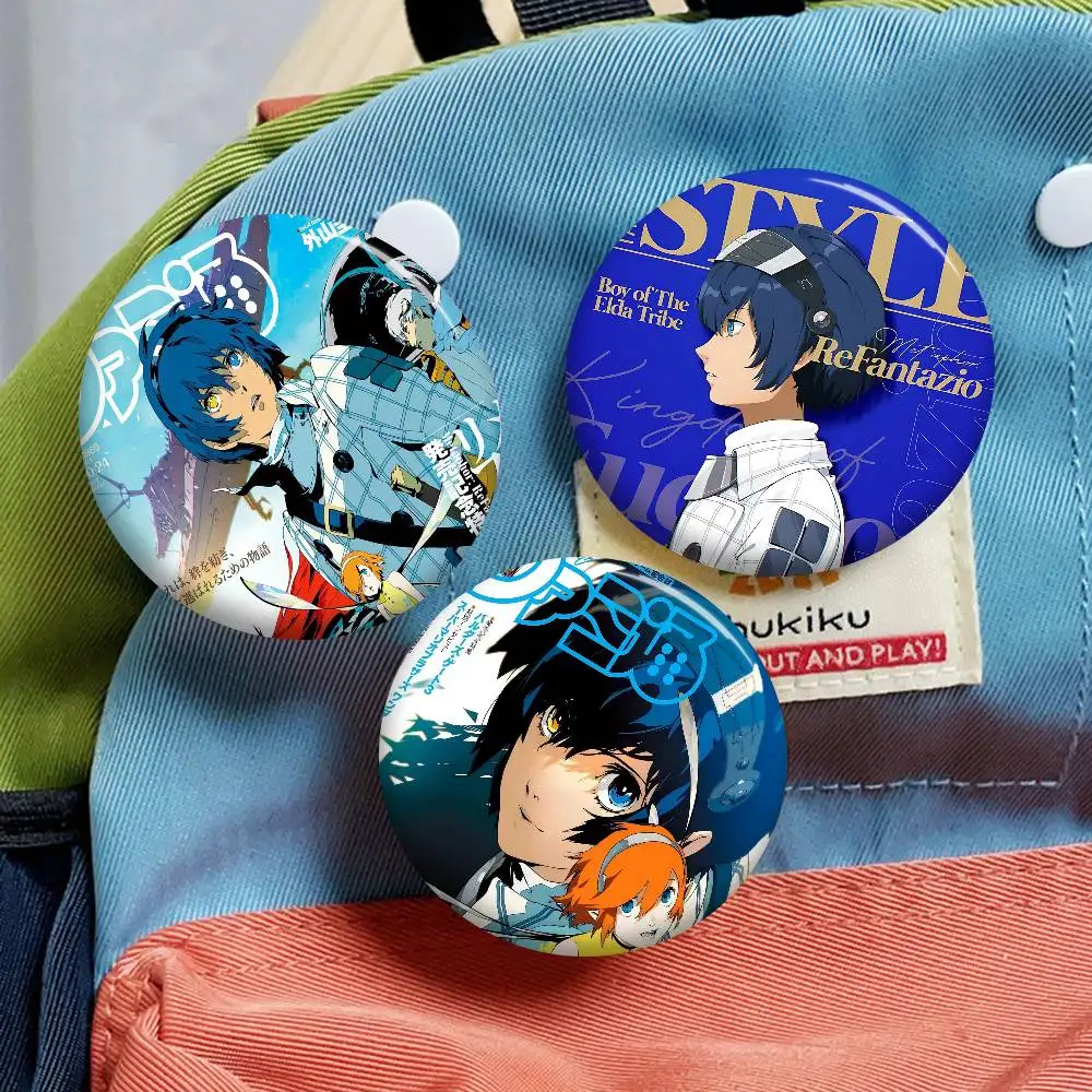 لعبة فيديو M-Metaphor Refantazio 32/44/58 مللي متر دبابيس كرتونية مستديرة دبابيس يدوية لحقيبة الظهر مجوهرات اكسسوارات هدايا