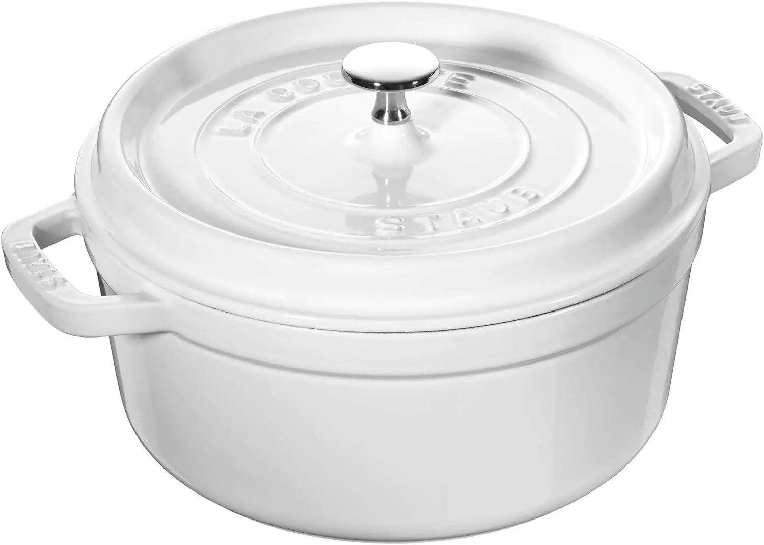 Cast Iron Dutch Oven 4-qt Round Cocotte, Made in France, Serves 3-4, White