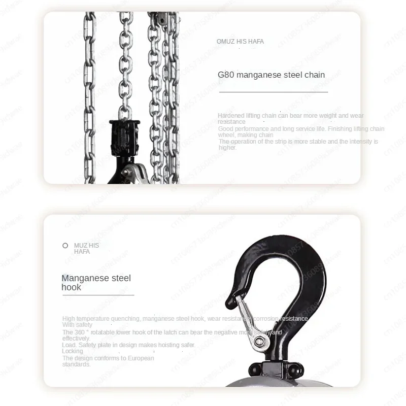 Mini Hand Chain Hoist Hook Mount 0.25/0.5 Ton Capacity 3 Meter Lift CE Certificate Portable Manual Lever Block Lifting NEW