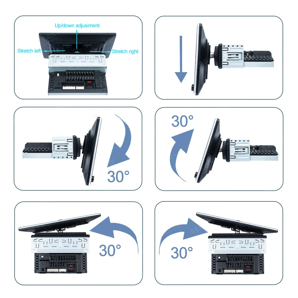 X-REAKO 3G + 32G Android 12 DSP girevole 1 din 10.1 pollici autoradio per lettore audio Video universale per auto a 360 gradi 4G 8Core Wifi