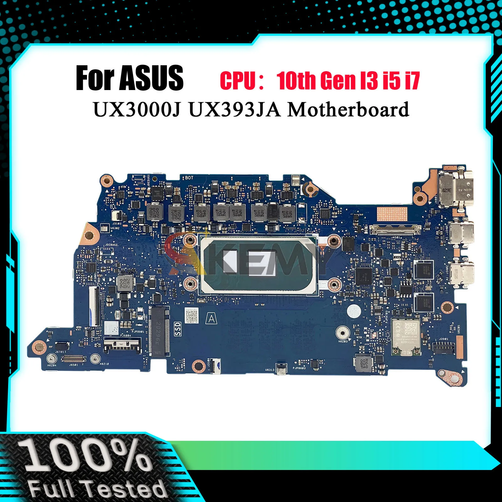 

UX393JA Laptop Motherboard For ASUS ZenBook UX3000J UX393JA UX393J Notebook Mainboard With 10th Gen I3 i5 i7 100% tests OK stk