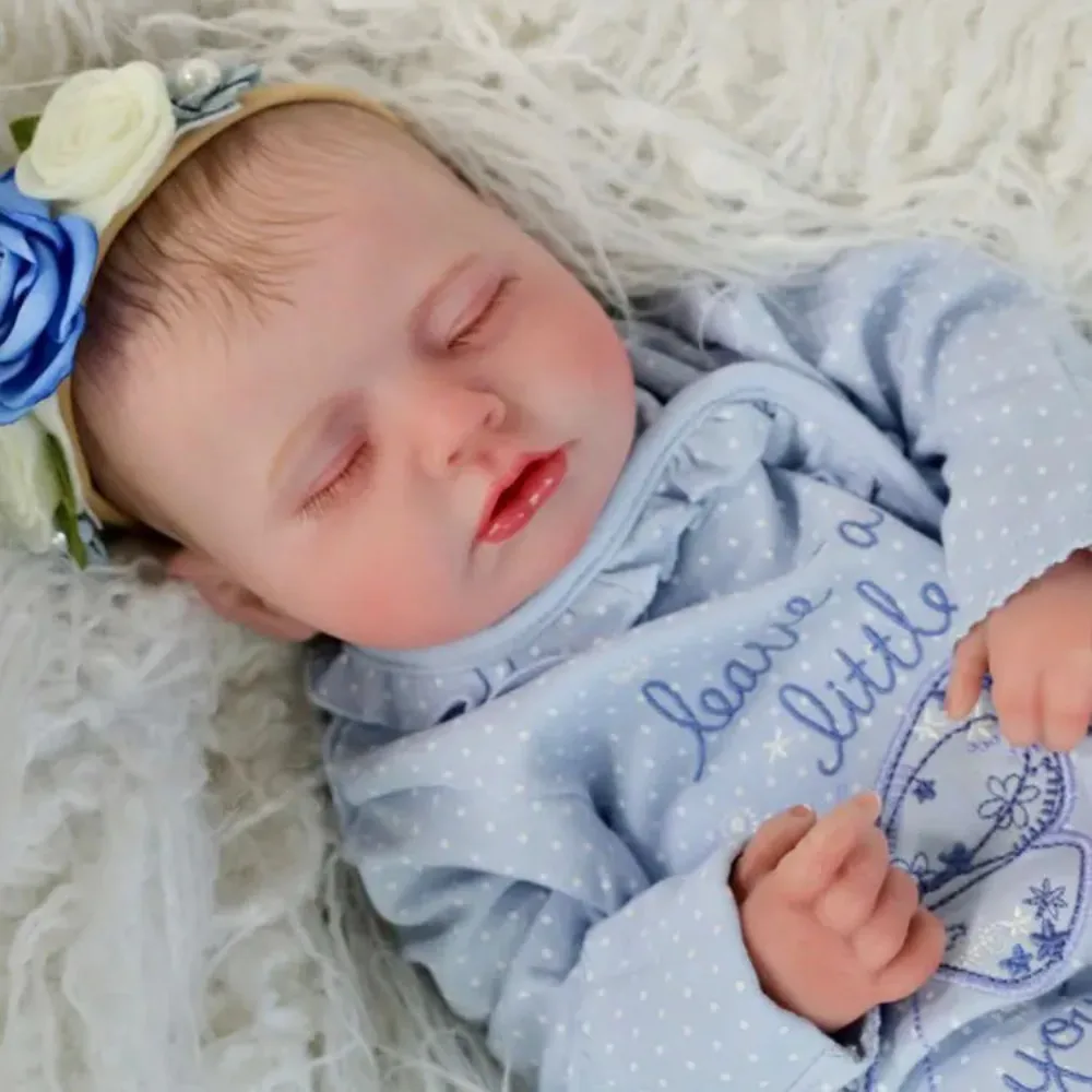 50CM Reborn Baby Doll Newborn Sleeping Baby Multiple Layers Painted 3D Skin with Visible Veins Handmade Muñeca Bebe Reborn Dolls