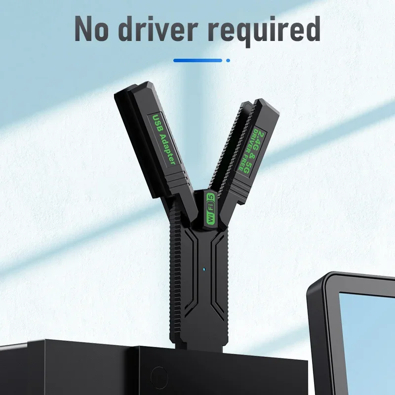 4 هوائي واي فاي USB محول ثنائي النطاق 2.4G + 5Ghz 1300Mbps واي فاي دونغل USB3.0 عالية السرعة استقبال البطاقة اللاسلكية للكمبيوتر/الكمبيوتر المحمول Win