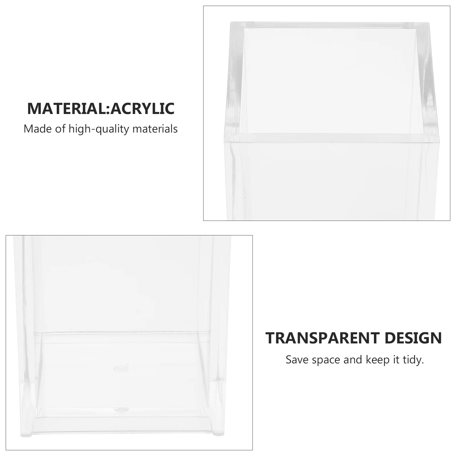 2 قطعة حامل قلم أكريليك شفاف منظم قرطاسية حاوية تخزين متعددة الأغراض حامل فرشاة سطح المكتب وعاء قلم رصاص للمكتب