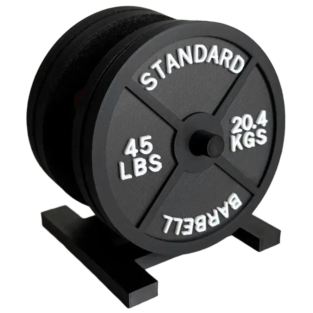 AA14 Weight Plate Coaster Set Holder Drink Coaster with Four Black Coasters for Hot Cold Drink Bar Home Kitchen Fitness Gym