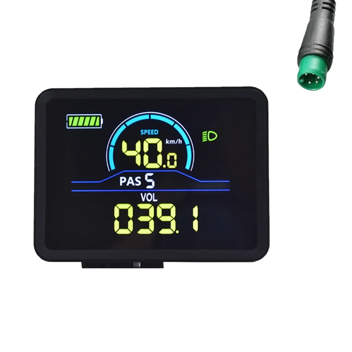 P5C Electric Bike LCD Display Meter 24V-60V Ebike Intelligent Display IP67 UART Colorful LCD Display Meter 5PINJAS