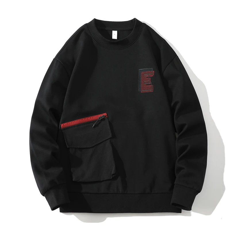 Autumn Spring 2024 Hoodies Sweatshirt For Men\'s Grey Blue Hip Hop Punk Pullover Streetwear Casual Fashion Clothes OverSize 5XL