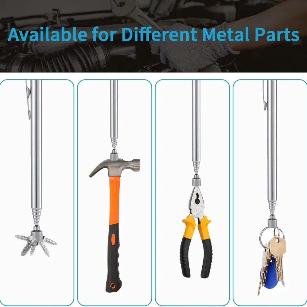 قضيب تليسكوبي صغير محمول قابل للتوسيع قابل للتعديل أدوات التقاط مغناطيسية قوية لالتقاط مسامير الجوز الملحقات المنزلية