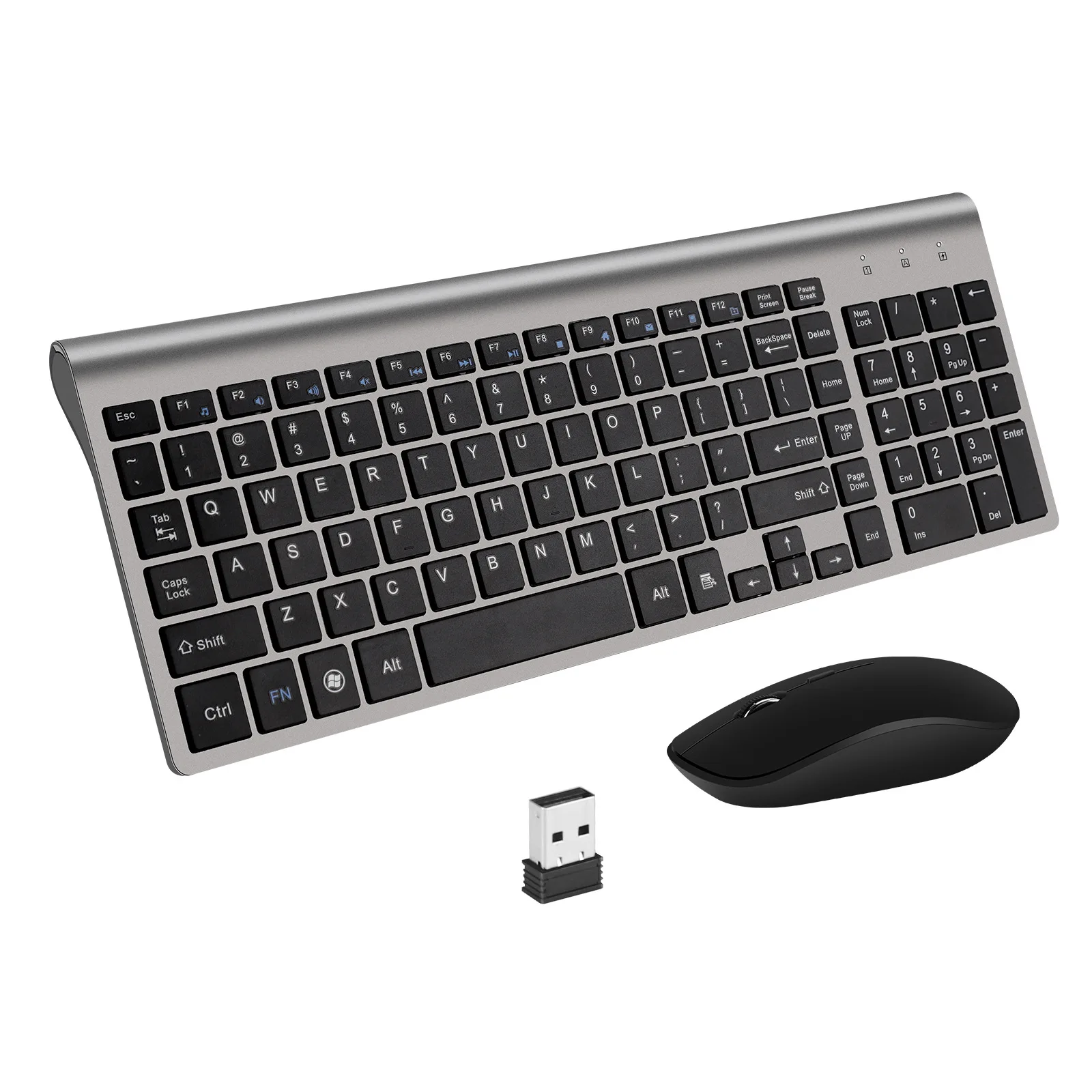 

Wireless Keyboard,2.4G Slim And Compact,With Numeric Keys,English Layout,Suitable For IMac/Mac, MacBook, Laptop(Black And Grey)