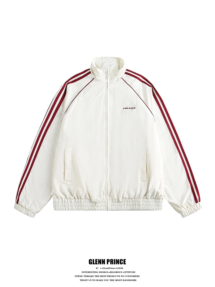 

GPstudio American Retro Tee Bars oulder Sve Stand Collar Jaet Men's Hiphop Outdoor Windproof Sports Jaet