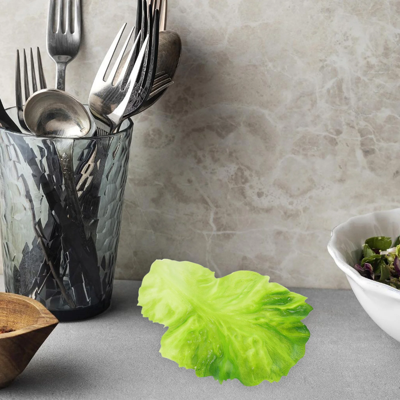 

4Pcs Fake Lettuce Leaves Realistic Artificial Simulated Vegetables Kitchen Decor Photography Props Party Decoration Greenery