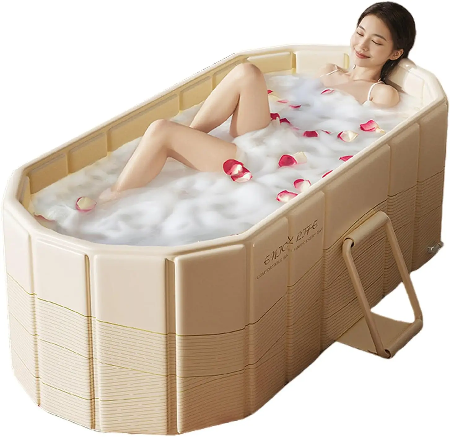 

Foldable Bathtub for Adult Large 59'in Collapsible tub Portable Bathtub for Bathroom Folding SPA Tub for Shower Stall, Ideal for