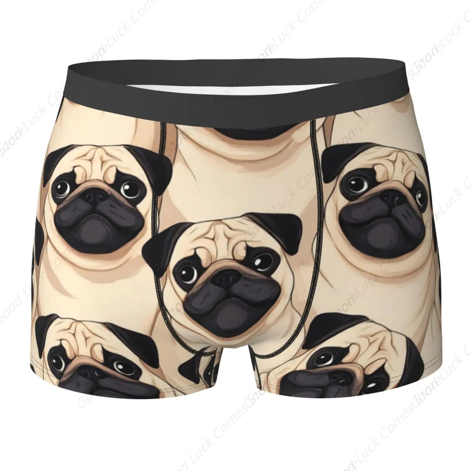 

Men's Puppy Pug Dogs Print Boxer Briefs Comfort Stretch Underwear