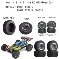 Upgrade Original 72mm Wltoys XK 144001 144010 124019 124017 124016 ​Front Rear Tires 12mm HEX for 1/12 1/14 1/16 RC Off-Road Car