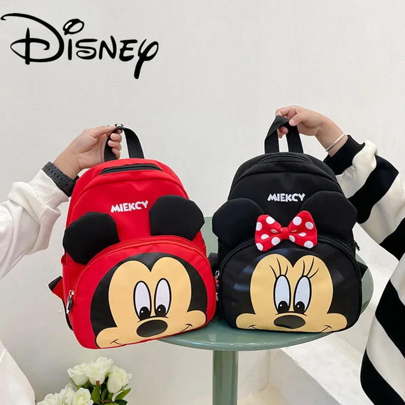 Disney-Anime Mickey Mouse Mochila infantil, Mochila escolar infantil, desenhos animados Minnie Mouse, grande capacidade, impermeável