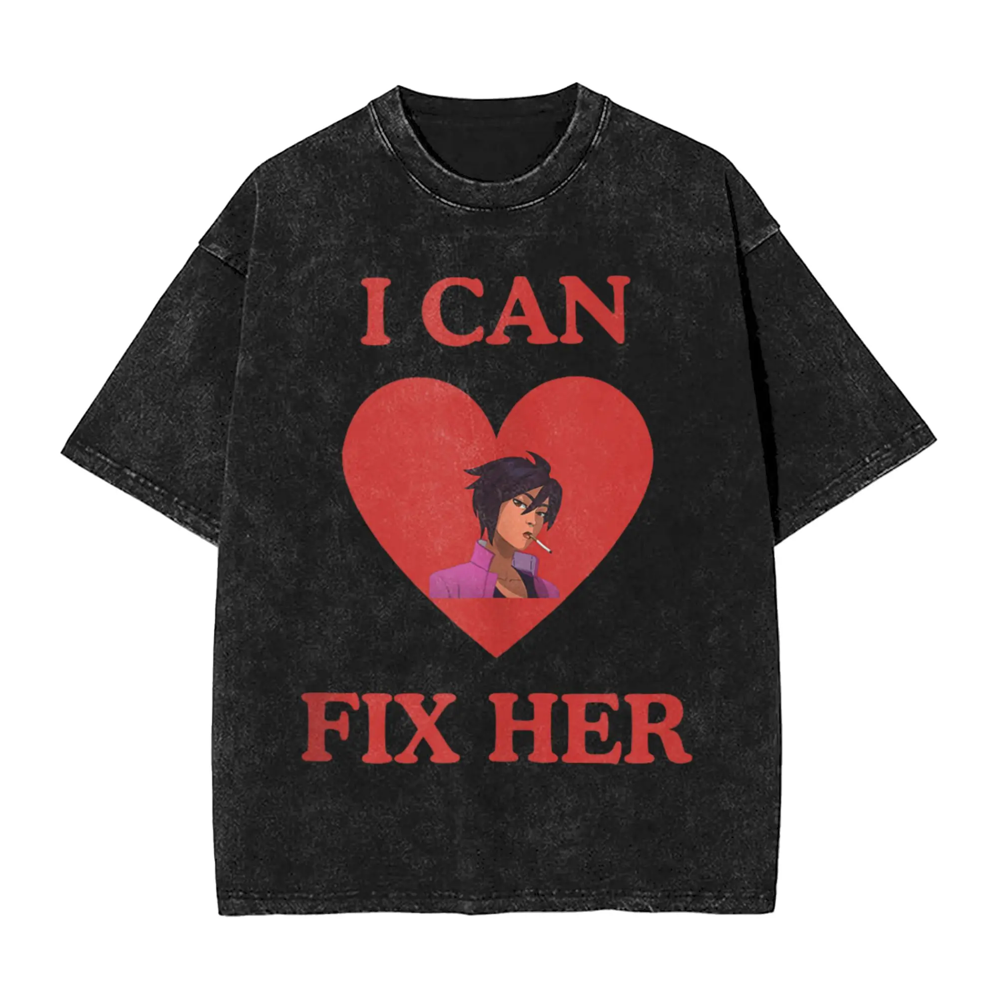 Couple T Shirt I Can Fix Her Funny Invisigal Love Dispatch Video Game T-Shirts Fashion Summer Tees Y2K Print Cotton Clothing