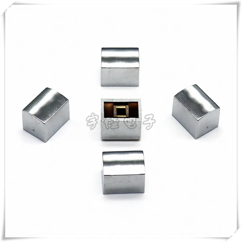 5PCS Plastic Electroplated Silver Key Cap Power Amplifier Panel Switch Cap 6*6 Switch Cap Instrumentation Key Cap