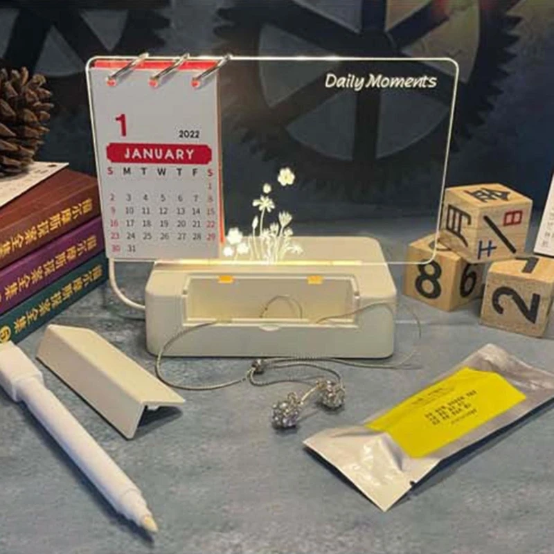 448F قابل للمسح متوهجة الكتابة على الجدران المجلس لمذكرة مكتب موجه مع قلم التقويم