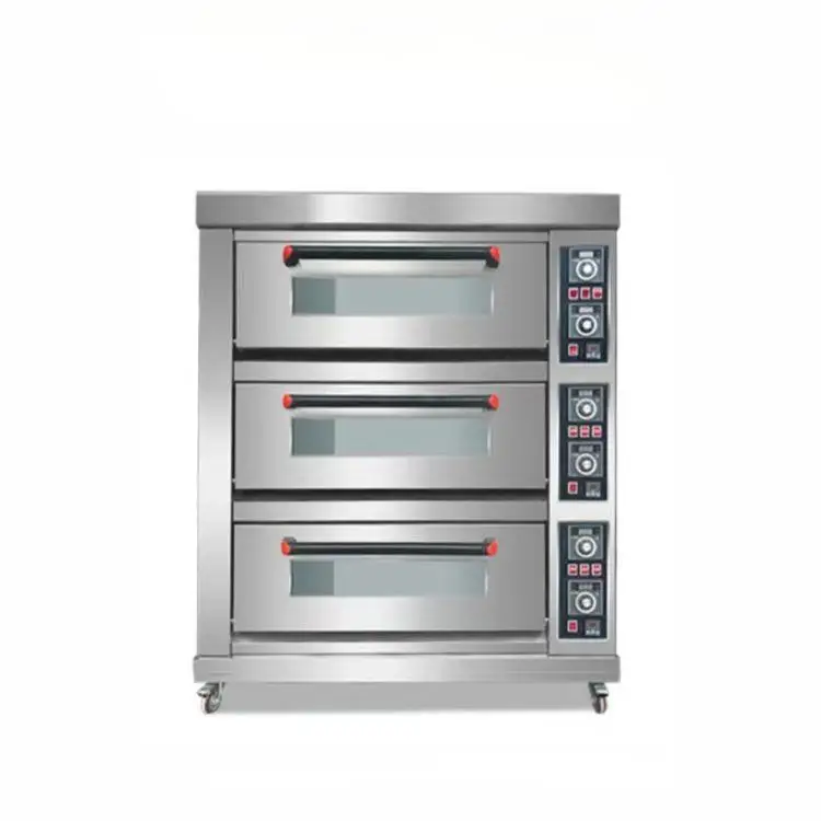 220V Manual Control Stainless Steel High Productivity Portable Electric Deck Oven LED Display Timer for Restaurant Use