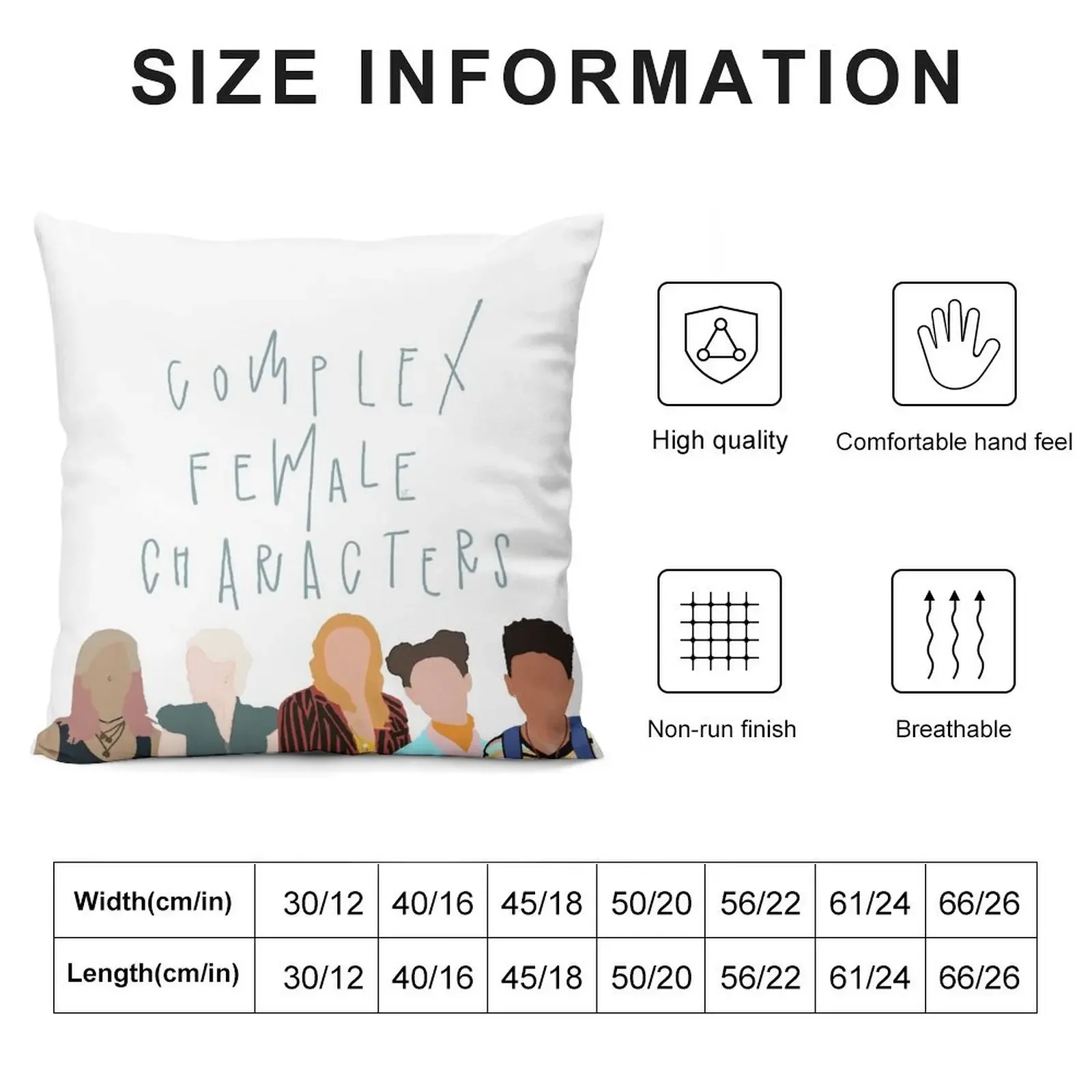 Complex Female Characters Throw Pillow Embroidered Cushion Cover Decorative Cushion pillow