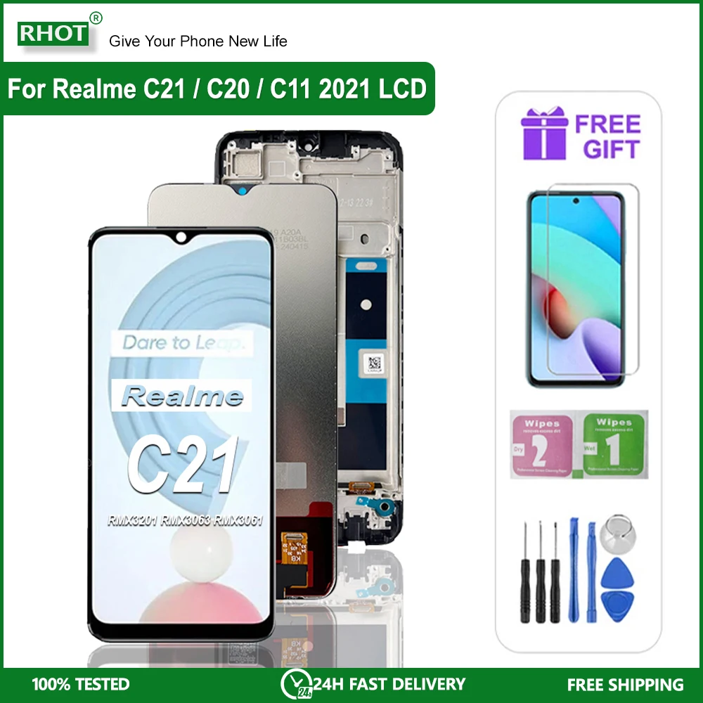 

6.5" Original Display For Realme C21 RMX3201 LCD Screen Touch Digitizer Assembly For Realme C11 2021 C20 RMX3063 RMX3061 Display