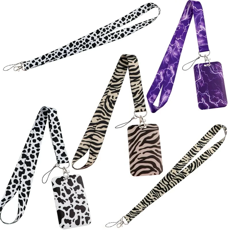 

Cute Cow Credential Holder Zebra Lanyards for Key Neck Strap For Card Badge Gym Keychain Key Holder DIY Hanging Rope Phone Charm