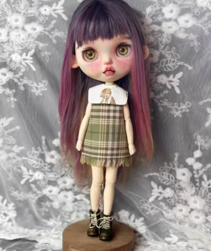 2pcs Kawaii หมีสไตล์ 2025 Blythe/LANDOUDO คอ/ชุดชิ้นเดียว (Fit สําหรับ Lulu,ymy24,Ob22,24,26,zone, Jenny)