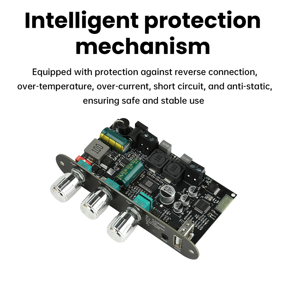 ZK-1001U 100W บลูทูธ 5.3 โมโน TPA3116D2 โมดูลบอร์ดแอมพลิฟายเออร์ รองรับแอป AUX แฟลชไดรฟ์ USB การ์ดเสียง USB DC 9-24V