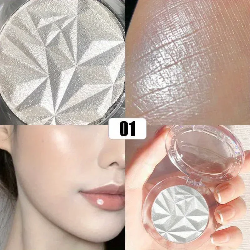 Diamante Highlighter Pó Paleta, Glitter Face Contour, Iluminar Maquiagem, Shimmer, Ultra-concentrado, Iluminar Cosméticos, 2 Cores