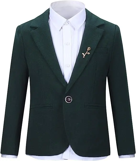 Boys Dark Green Suit For Wedding Party Teenager Kids Ceremony Tuxedo Dress Children Photograph Evening Party Performance Costume