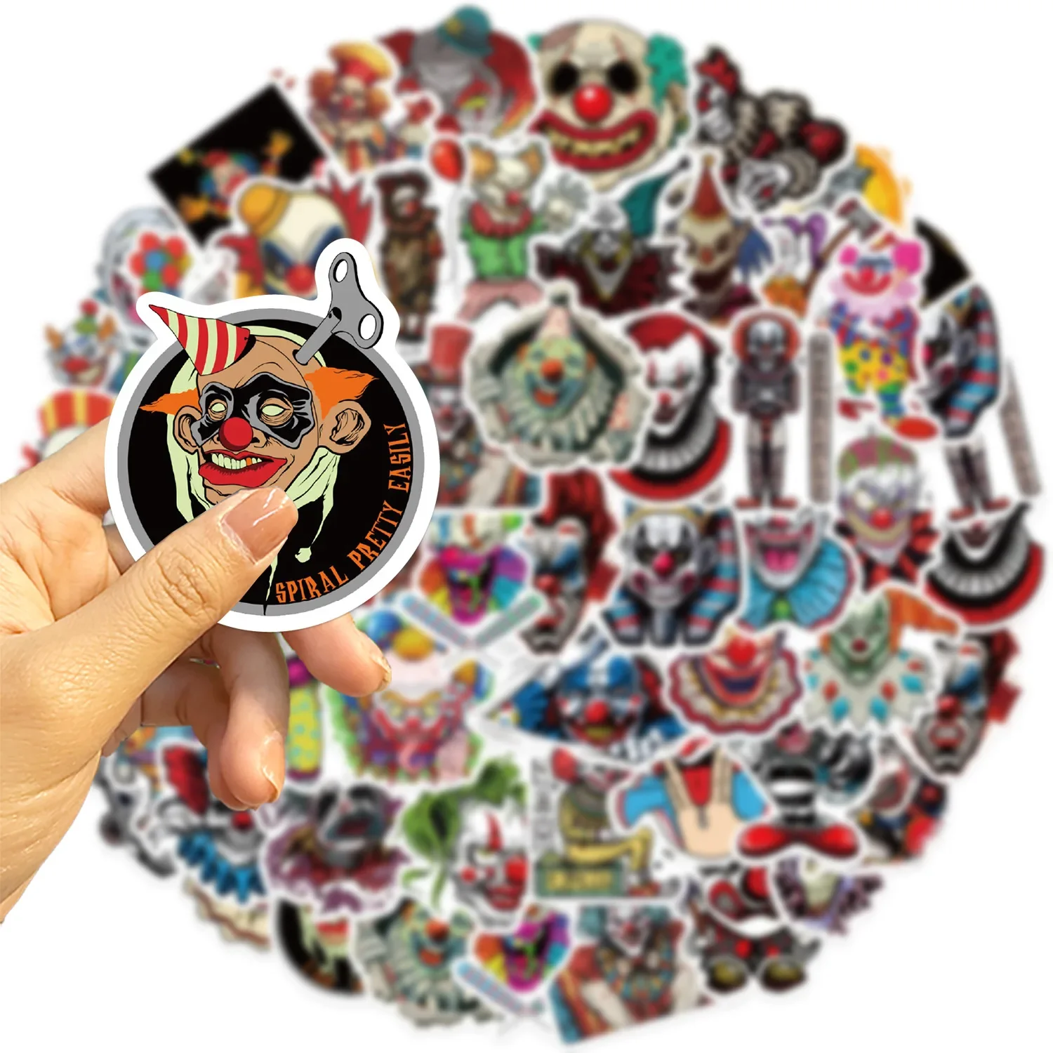 子供のためのホラー文字ステッカー,ラップトップ,車,ノートブック,電話ケース,ボトル,冷蔵庫,落書き,ビニールステッカー,50個