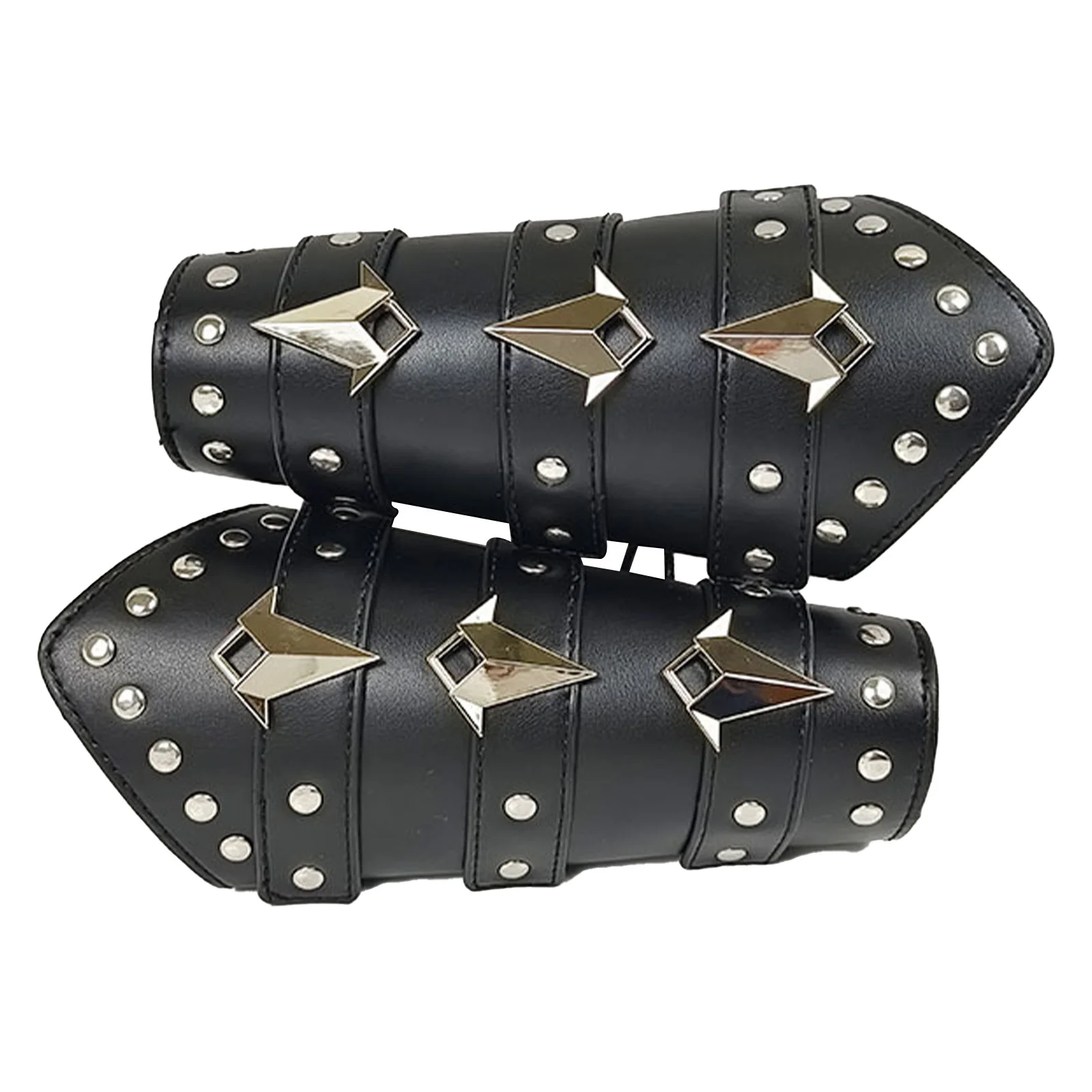 ปลอกแขนสไตล์วินเทจยุคกลาง แนวพังก์ หนังเทียม ปลอกแขนอัศวิน นักธนู ปลอกข้อมือผู้ชาย อุปกรณ์เสริมคอสเพลย์ฮาโลวีน