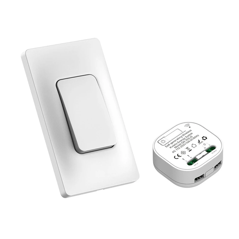 Self Powered Wireless Light Switch And Receiver Kit Remote Control Wall Switch Lighting Fixtures