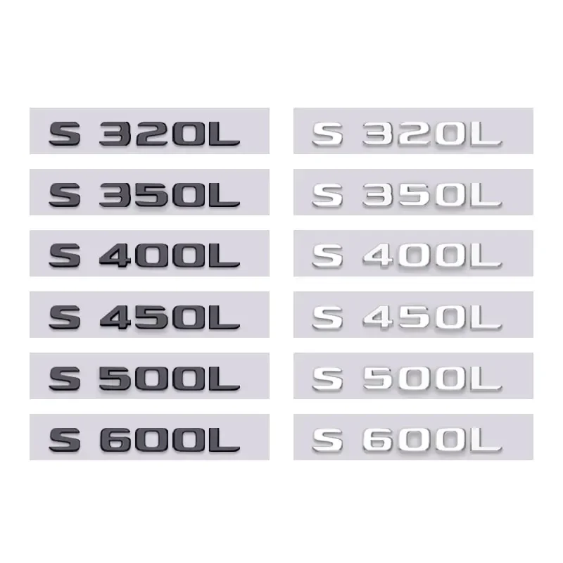 

S320L S350L S400L S500L S450L S600L letter logo car sticker for mercedes benz S class refit rear boot displacement trunk label