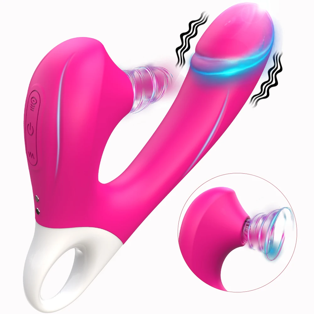 Clit Sucker Handshold Dildo Vibrator G-Spot Powerful Vagina Massager Wand Clitoris Stimulator For Adult Women Sex Sucking Toys